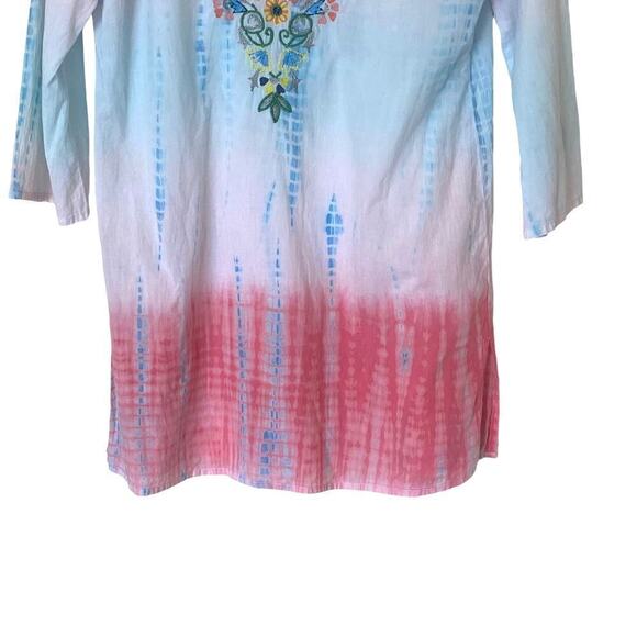 SUNDANCE Embroidered Beaded Cotton Beach Swim Coverup Tunic Top, Size Medium - Picture 6 of 12